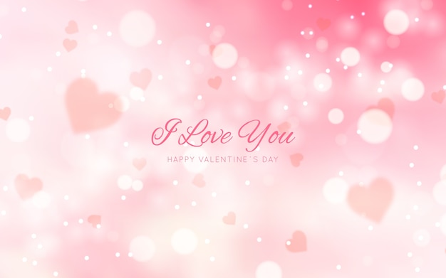 Blurred valentine's day background with message