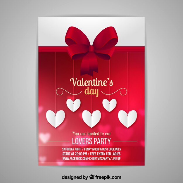 Blurred valentine's day flyer/poster template