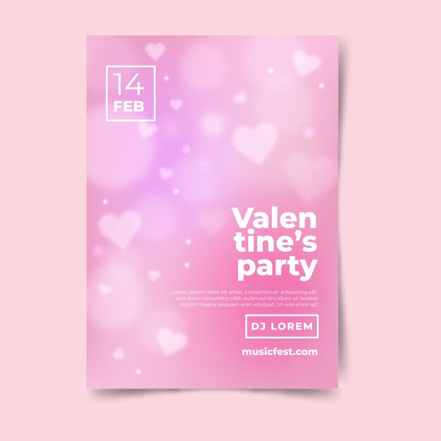 Blurred valentine's day party flyer/poster