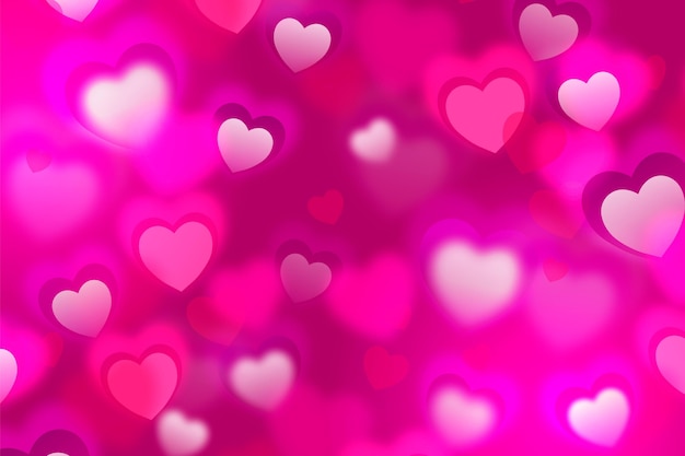 Blurred valentine's day wallpaper with hearts