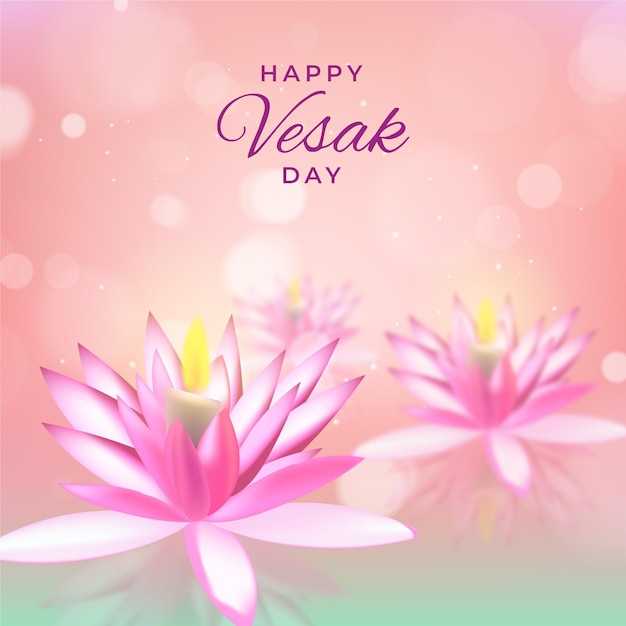 Free Vector blurred vesak day illustration