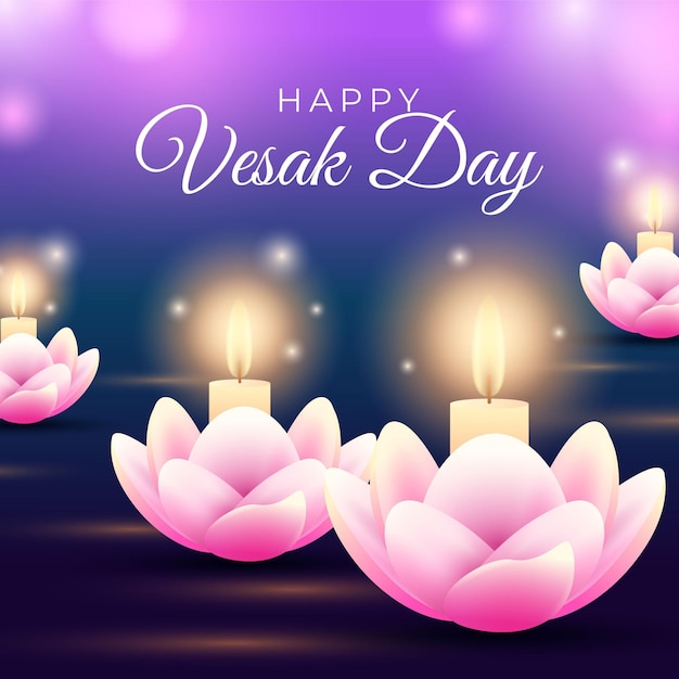 Free Vector blurred vesak day illustration