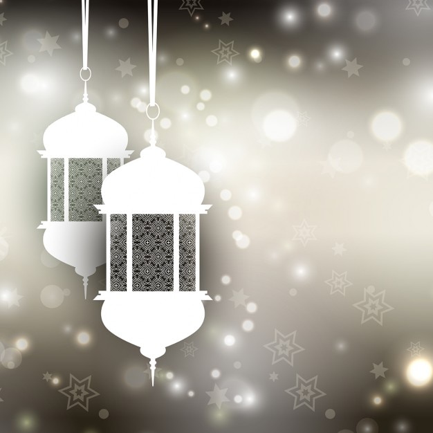 Free Vector blurred with bokeh effect ramadan background