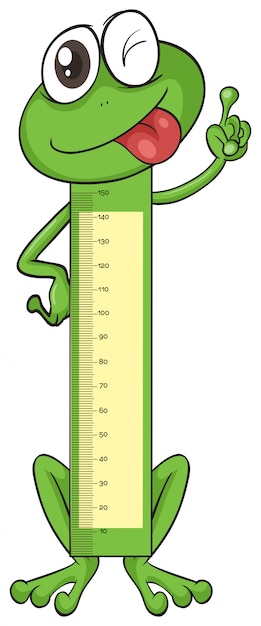 Free Vector board measuring height shape of frog