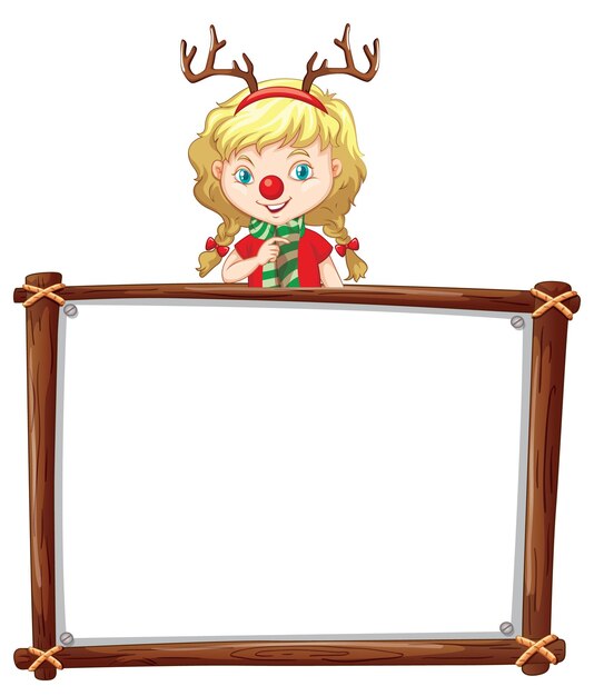 Board template with happy christmas kids