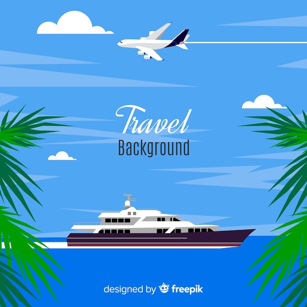 Free Vector boat travel background