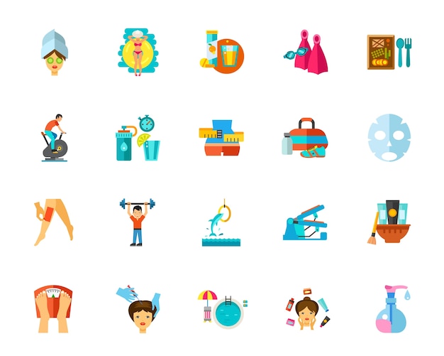 Body care icon set