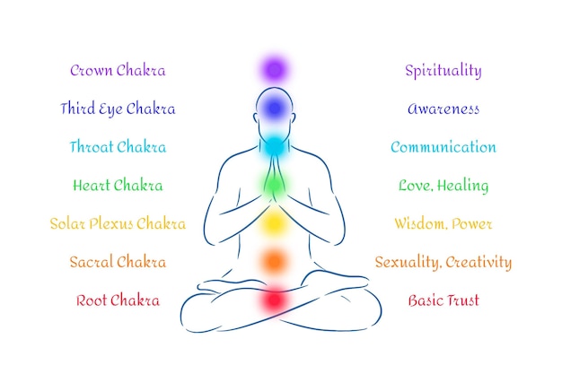 Free Vector body chakras concept