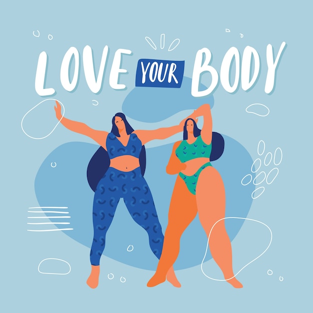 Free Vector body positive lettering