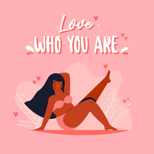 Free Vector body positive lettering