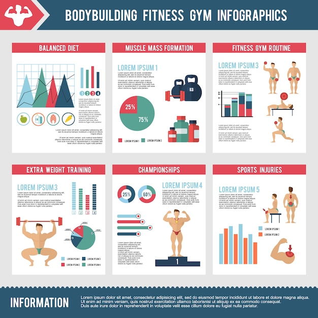 Bodybuilding Fitness Gym Infographics