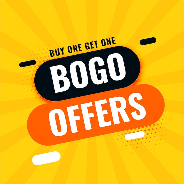 Bogo buy one get one sale offer banner