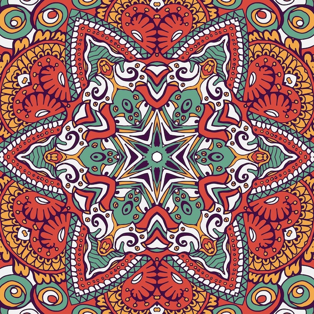 Bohemian style seamless pattern tile.