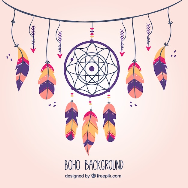 Boho background in hippie style