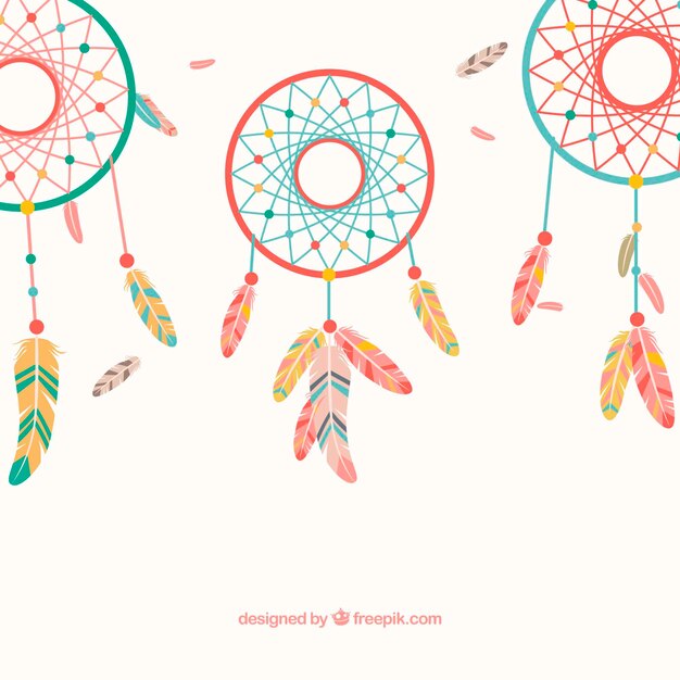 Boho background with hand drawn style