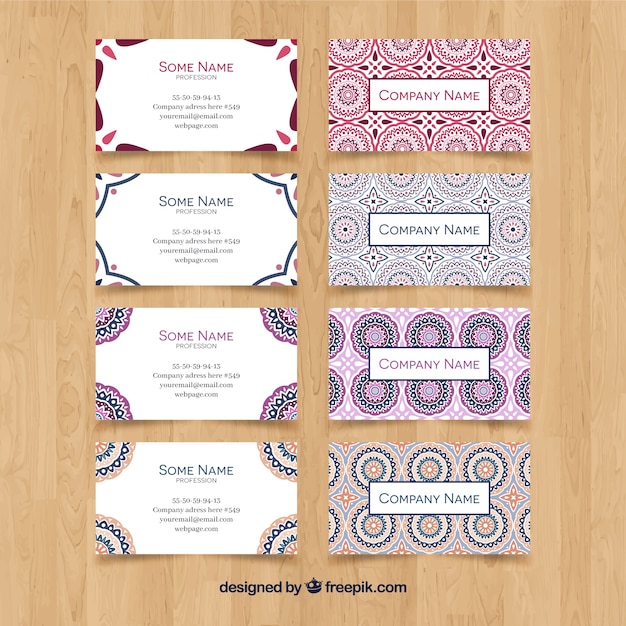 Free Vector boho cards collection with hippie elements