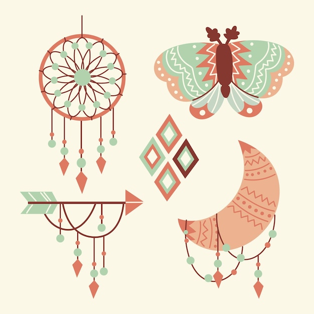 Free Vector boho element collection