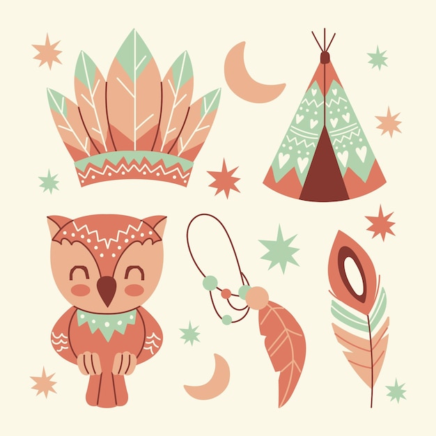 Free vector boho element collection