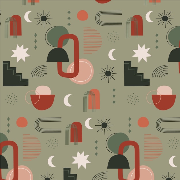 Free vector boho geometric pattern design