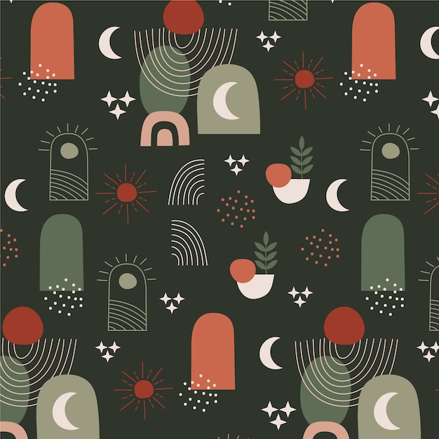 Free vector boho geometric pattern design