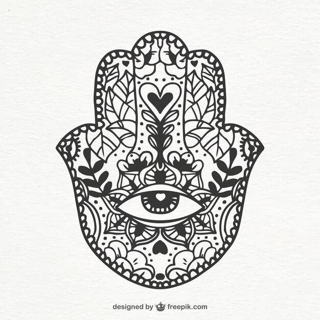 Boho ornament in hand-drawn style