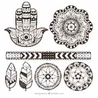 Free vector boho ornaments set