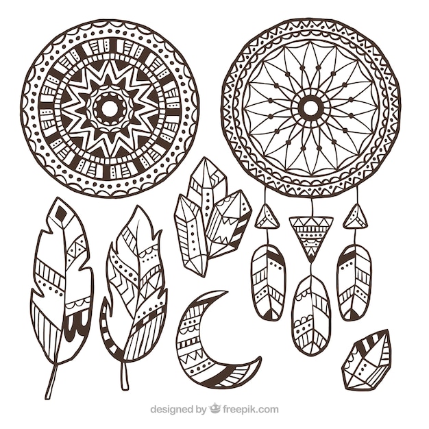 Boho ornaments set 