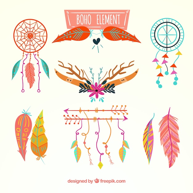 Boho ornaments set 