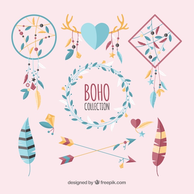 Free vector boho ornaments set