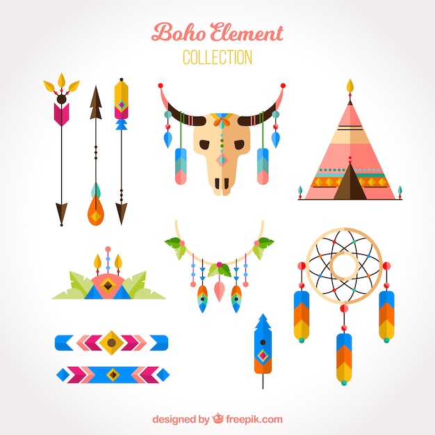 Boho ornaments set 