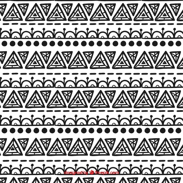 Free Vector boho pattern with black elements