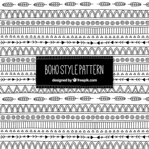 Free vector boho pattern with black elements