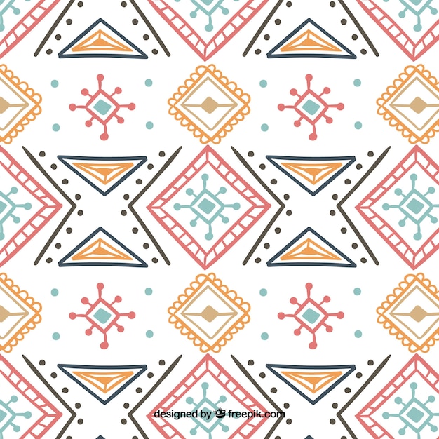 Boho pattern with colorful elements