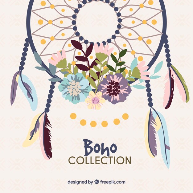 Boho style background with flat design