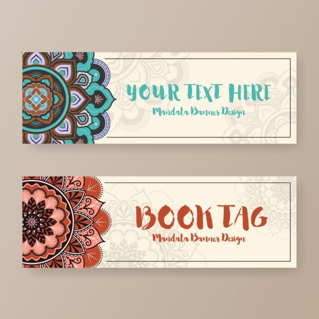 Free Vector boho style banners set