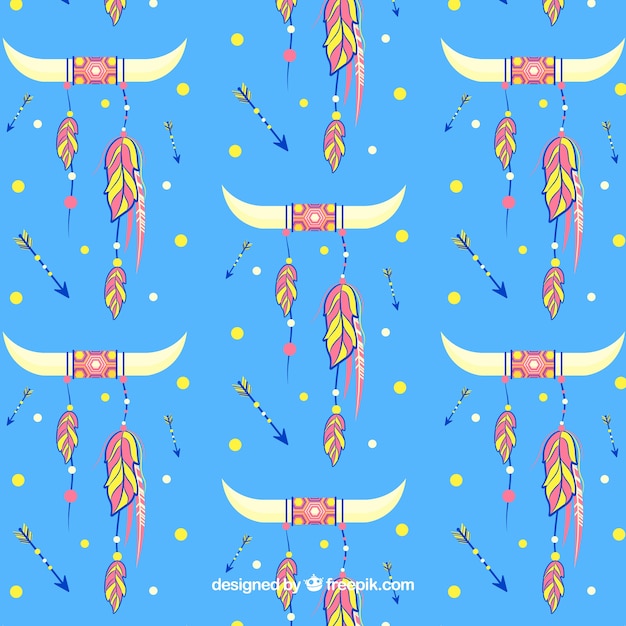 Free vector boho style pattern with flat design