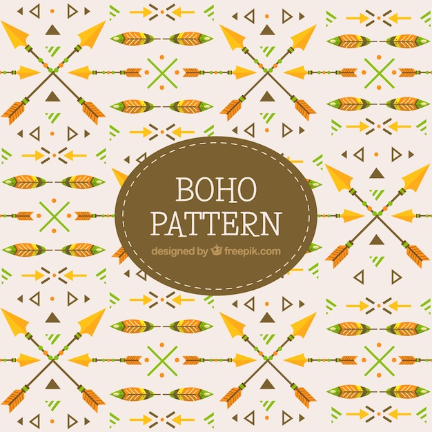 Free Vector boho style pattern with flat design