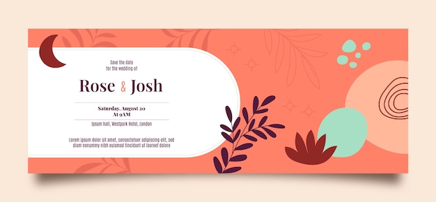 Boho wedding celebration facebook cover