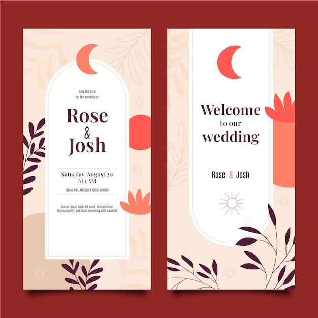 Boho wedding celebration vertical banner