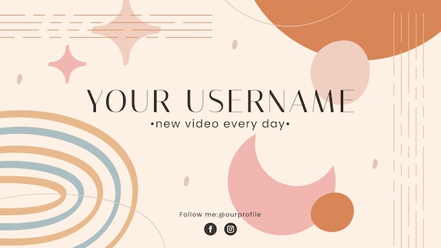 Free Vector boho youtube channel art template