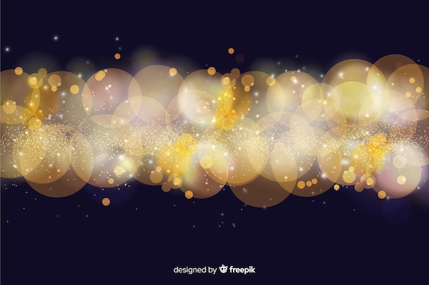 Free vector bokeh background with golden particles