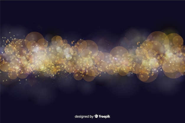 Free vector bokeh background with golden particles