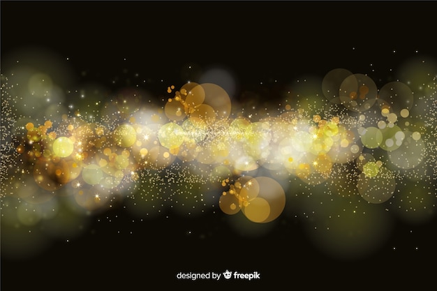 Free vector bokeh background with golden particles