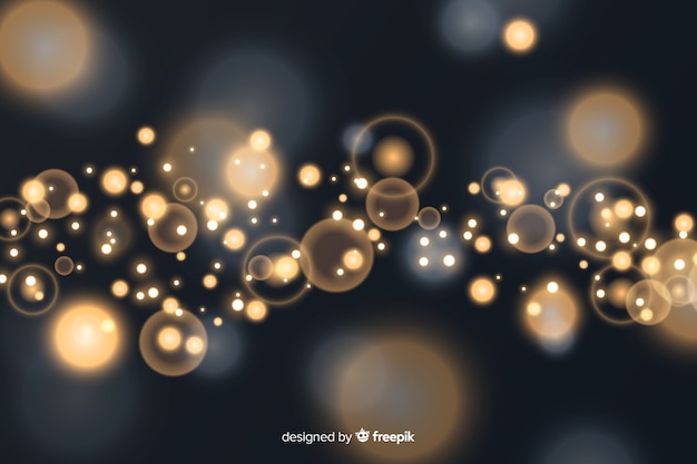 Bokeh background with golden particles