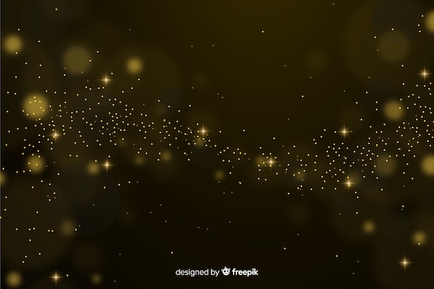 Bokeh background with golden particles