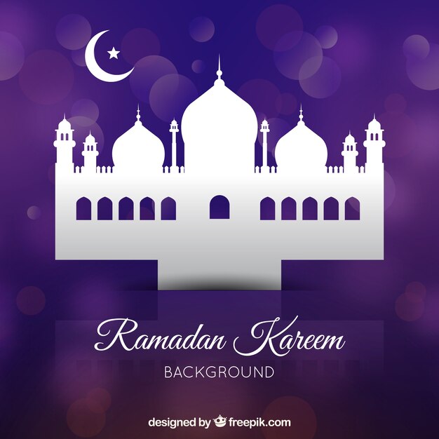 Bokeh background with ramadan kareem mosque