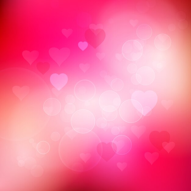 Bokeh hearts background 