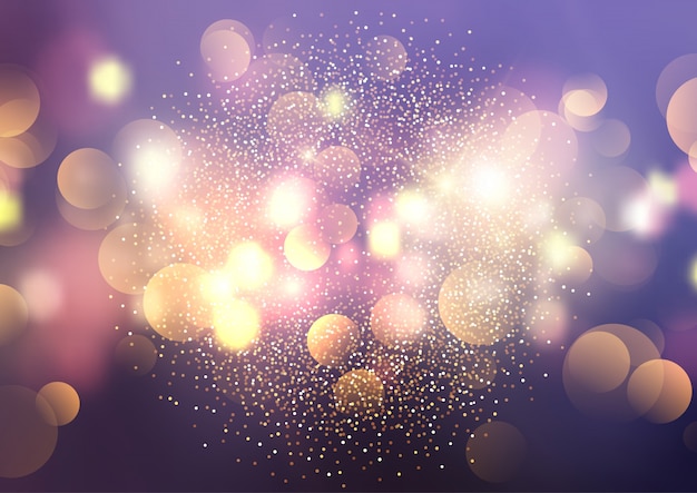 Free vector bokeh lights and glitter background