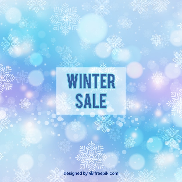 Bokeh winter sale background