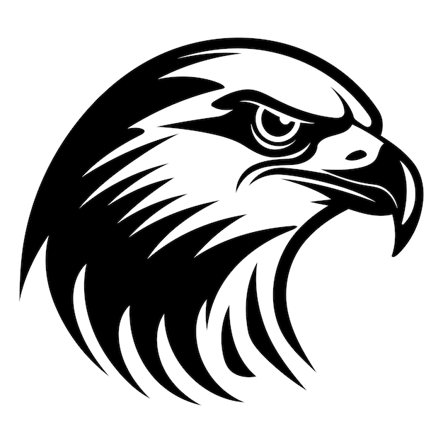 Free vector a bold and powerful black and white vector illustration of an eagles head perfect for use in logos branding or graphic design projects